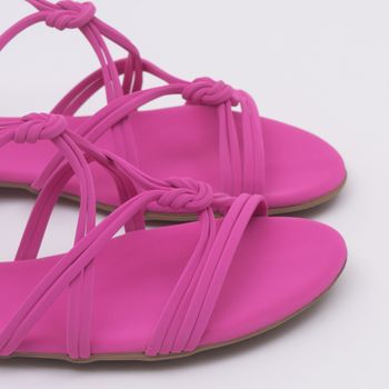 Rasteira traseiro nobuck com nós - PINK