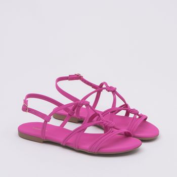 Rasteira traseiro nobuck com nós - PINK