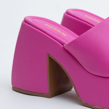Tamanco com salto geométrico - PINK
