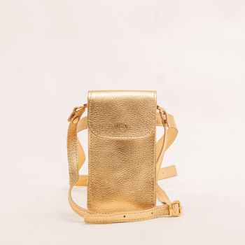 BOLSA COURO P METALIZADO - OURO