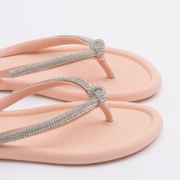 Chinelo cabedal com detalhe de nó - BLUSH