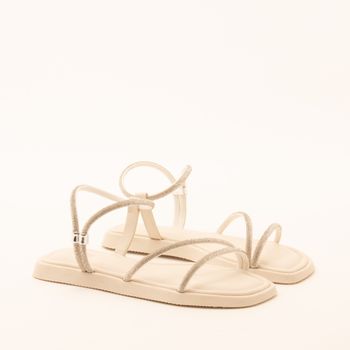 Rasteira glam ajustável - OFF-WHITE