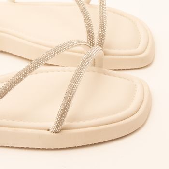 Rasteira glam ajustável - OFF-WHITE