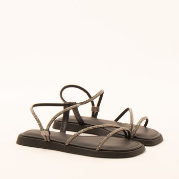 Rasteira glam ajustável - PRETO/ONIX