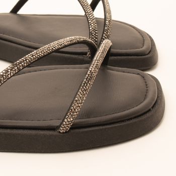 Rasteira glam ajustável - PRETO/ONIX