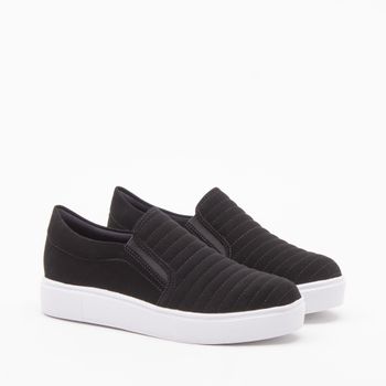 Tênis slip em nobuck - PRETA
