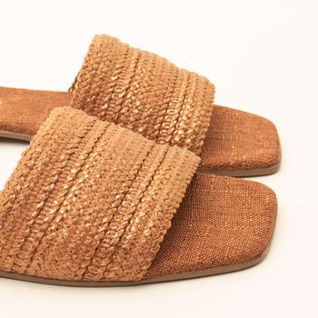 Rasteira em crochê metalizado - SELA/ACOBREADO