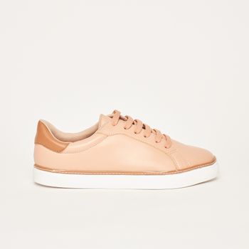 Tênis básico em napa - BLUSH/CAMEL