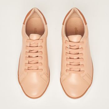 Tênis básico em napa - BLUSH/CAMEL
