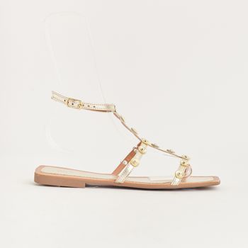 Rasteira gladiadora com tarrachas - OURO LIGTH