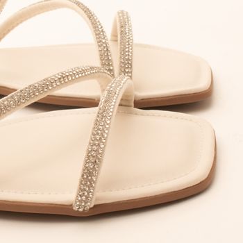 Rasteira chinelo glam - OFF WHITE/CRISTAL