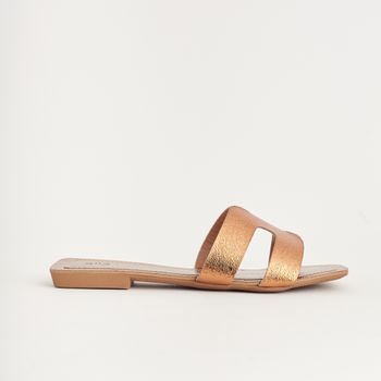Rasteiras recortes metalizada - BRONZE