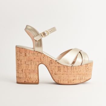 Plataforma com tiras cruzadas - OURO LIGHT