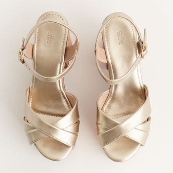 Plataforma com tiras cruzadas - OURO LIGHT