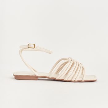 Rasteira com tiras em nó - OFF-WHITE