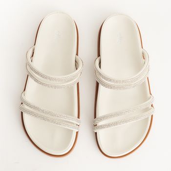 Papete com Tiras Strass - OFF-WHITE