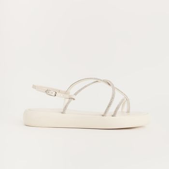 Flatform com tiras cruzadas - OFF WHITE
