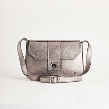Bolsa couro floater - PEWTER