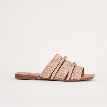 Rasteira napa strass nó - CAMEL/ROSE