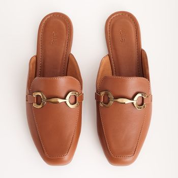 Mule napa com fivela - CARAMELO