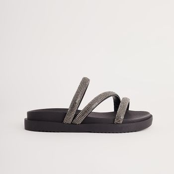 Papete com tiras strass - PRETA