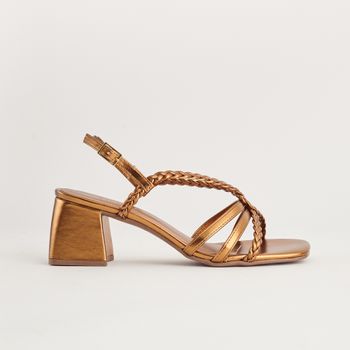 Sandália média trançada - BRONZE