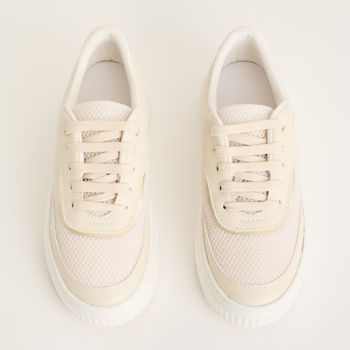 Tênis tela metalizado - OFF WHITE/DOURADO