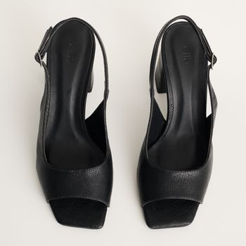 Sandália alta napa destroyed - PRETA