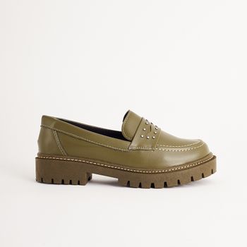 Mocassim tratorado tachas - VERDE MILITAR