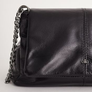 Bolsa de couro alça dupla corrente - PRETA