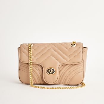 Bolsa metalassê detalhes - BEGE