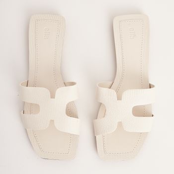 Rasteiras recortes metalizada - OFF-WHITE