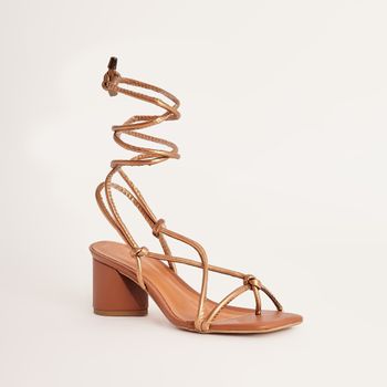 Sandália média amarração - CARAMELO/BRONZE