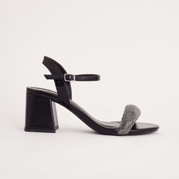 Sandália média strass - PRETO/ONIX