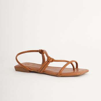 Rasteira Traseiro Napa Textura - CARAMELO