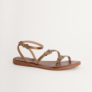 Rasteira fivela metalizado - BRONZE