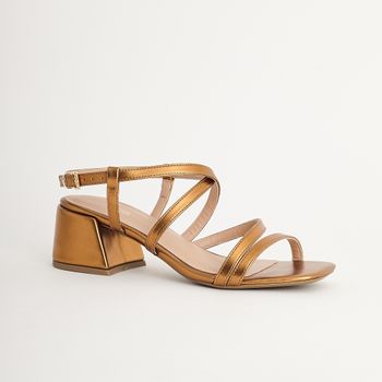 Sandália Média Metalizada - BRONZE