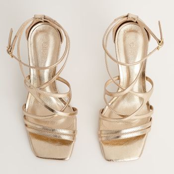 Sandália Alta Metalizada - CHAMPAGNE