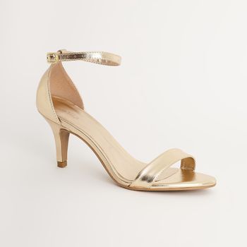Sandália média slim metalizada - CHAMPAGNE