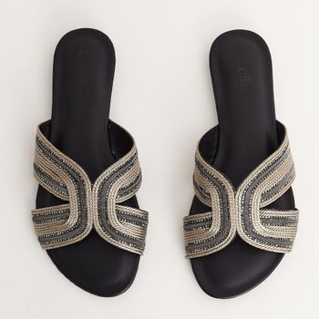 Rasteira glam - PEWTER