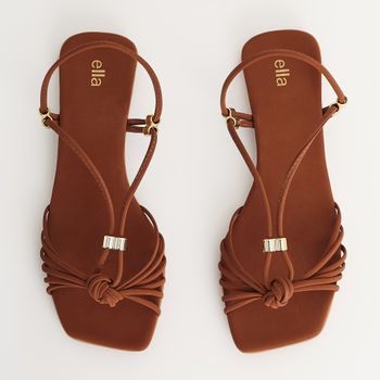 Rasteira em nobuck - CARAMELO