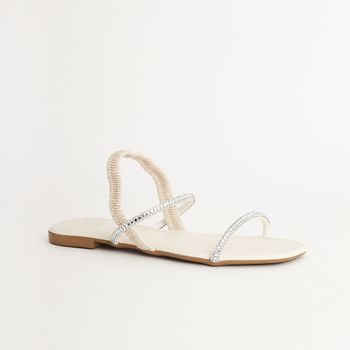 Rasteira Glam - OFF WHITE