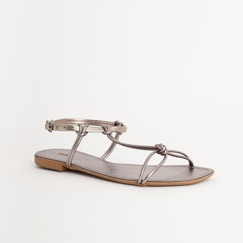 Rasteira tiras delicadas - PEWTER