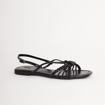 Rasteira mix de tiras - PRETA