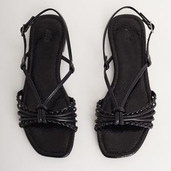 Rasteira mix de tiras - PRETA