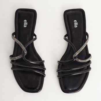 Rasteira glam cruzada - PRETO/ONIX