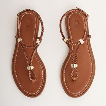 Rasteira trança - CARAMELO