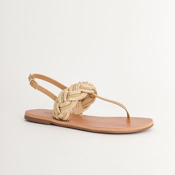 Rasteira Eva - BEGE/DOURADO
