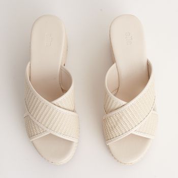 Tamanco tiras cruzadas - OFF WHITE