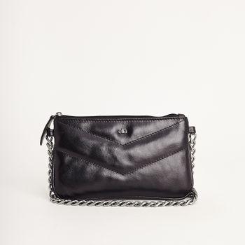 Bolsa matelassê alça corrente - PRETA